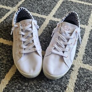 BOBS from Skechers White Sneakers with Rose Gold Details